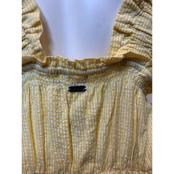 Barbour Sunrise Yellow Check Seersucker Abbey Dress NWT $130 Size 14 - Picture 8 of 9